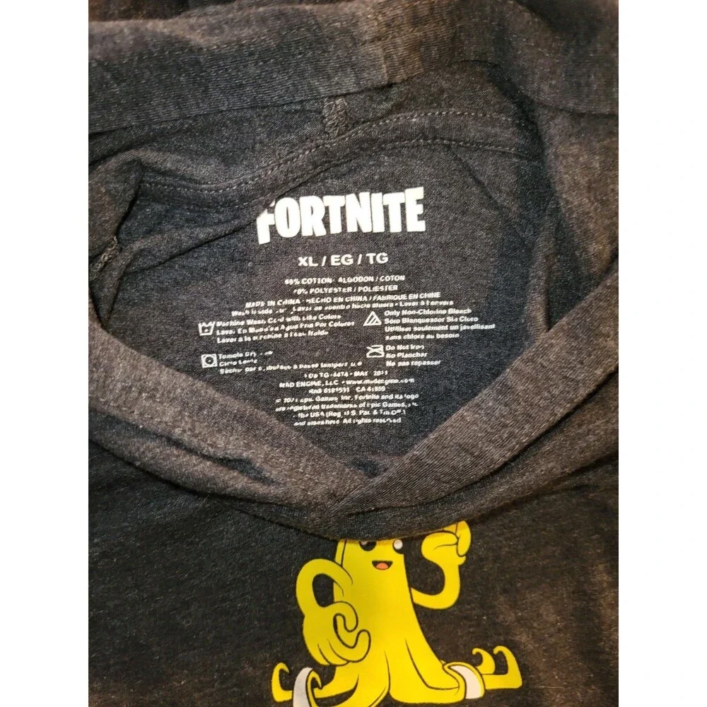 Fortnite Peely Lightweight Hoodie Shirt | Boy’s XL | Charcoal Gray - Picture 2 of 4